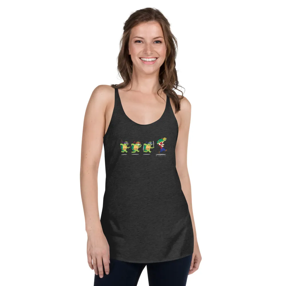 Ninja Turtles and  Mario Women's Racer-back Tank-top