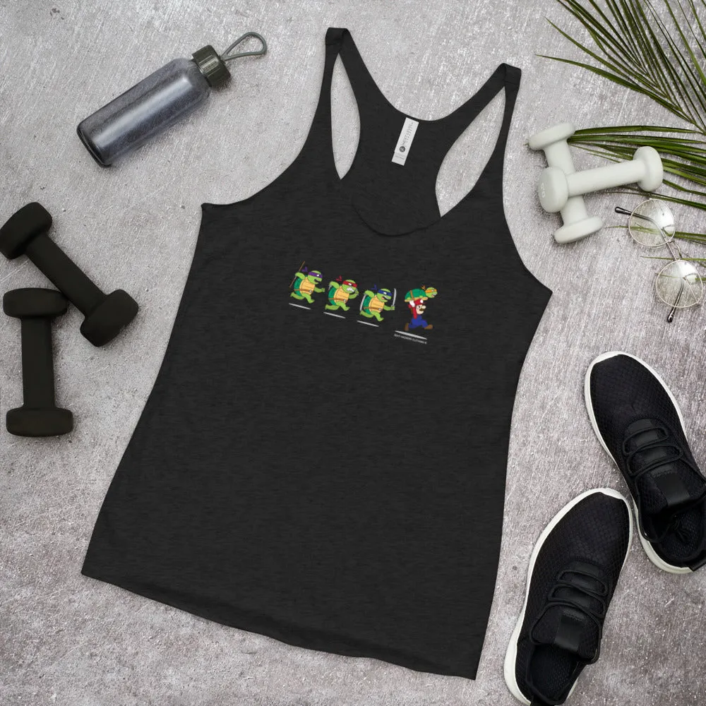 Ninja Turtles and  Mario Women's Racer-back Tank-top