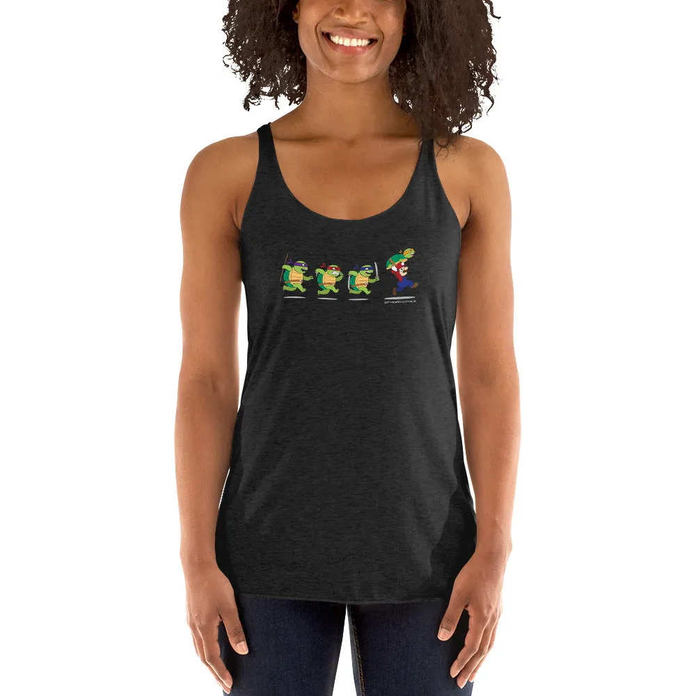 Ninja Turtles and  Mario Women's Racer-back Tank-top