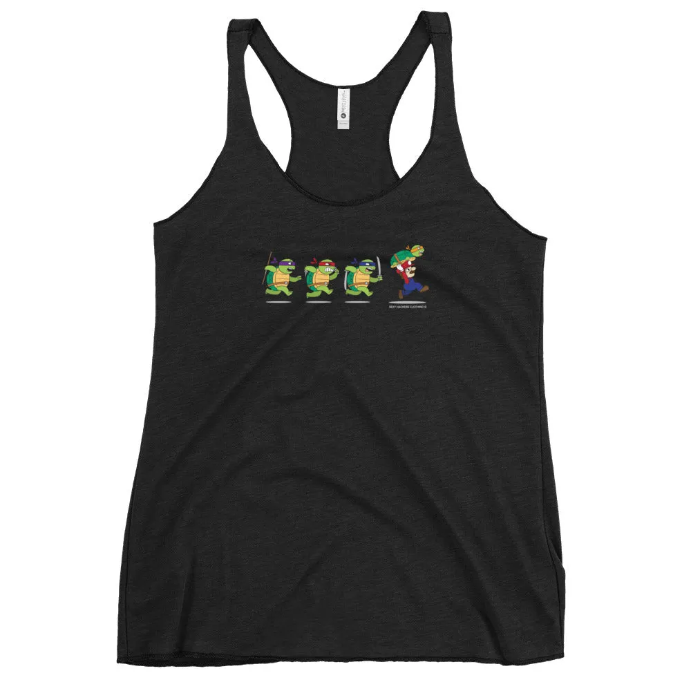 Ninja Turtles and  Mario Women's Racer-back Tank-top