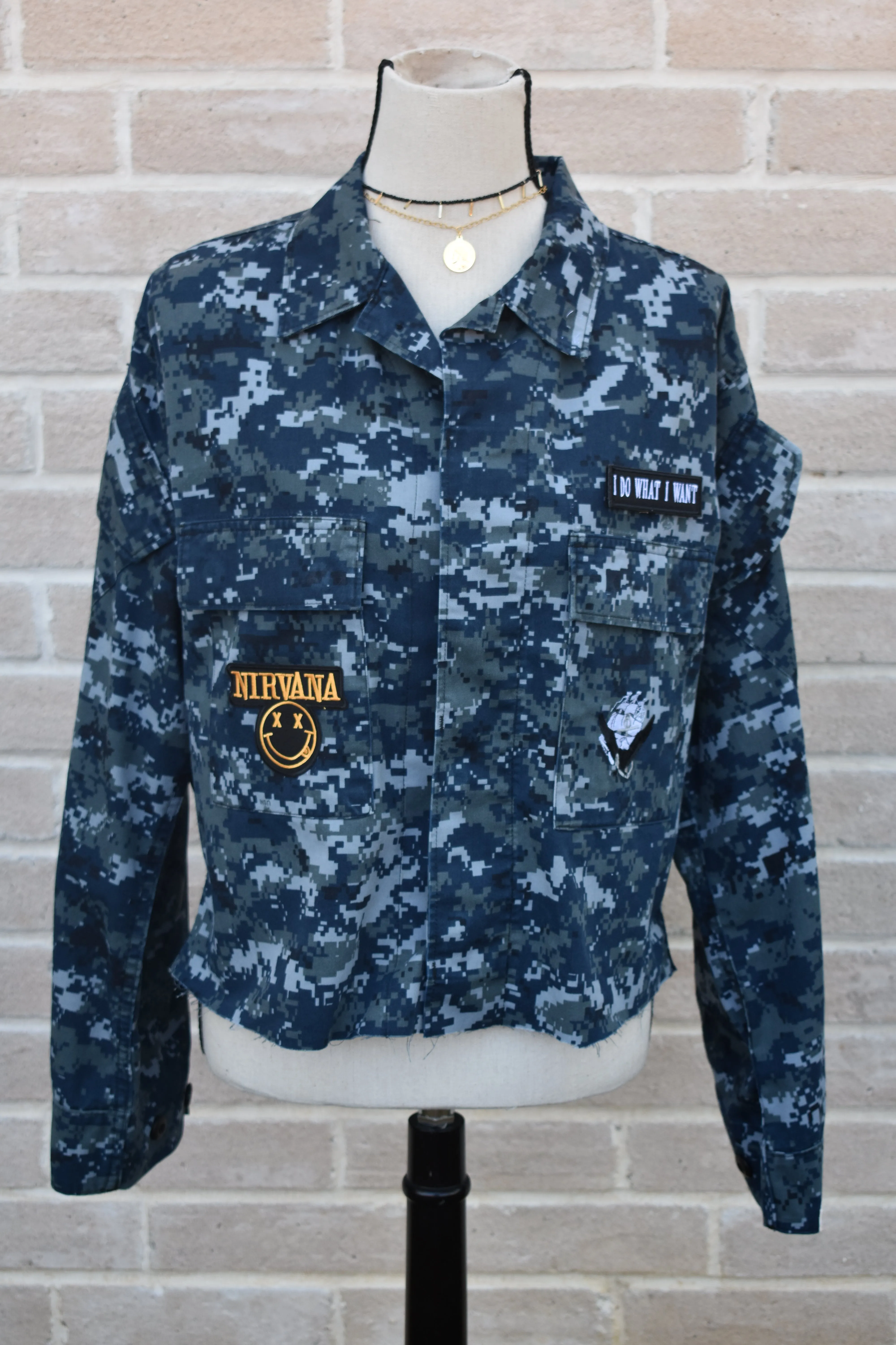 Nirvana Vintage Repurposed Navy Military Jacket