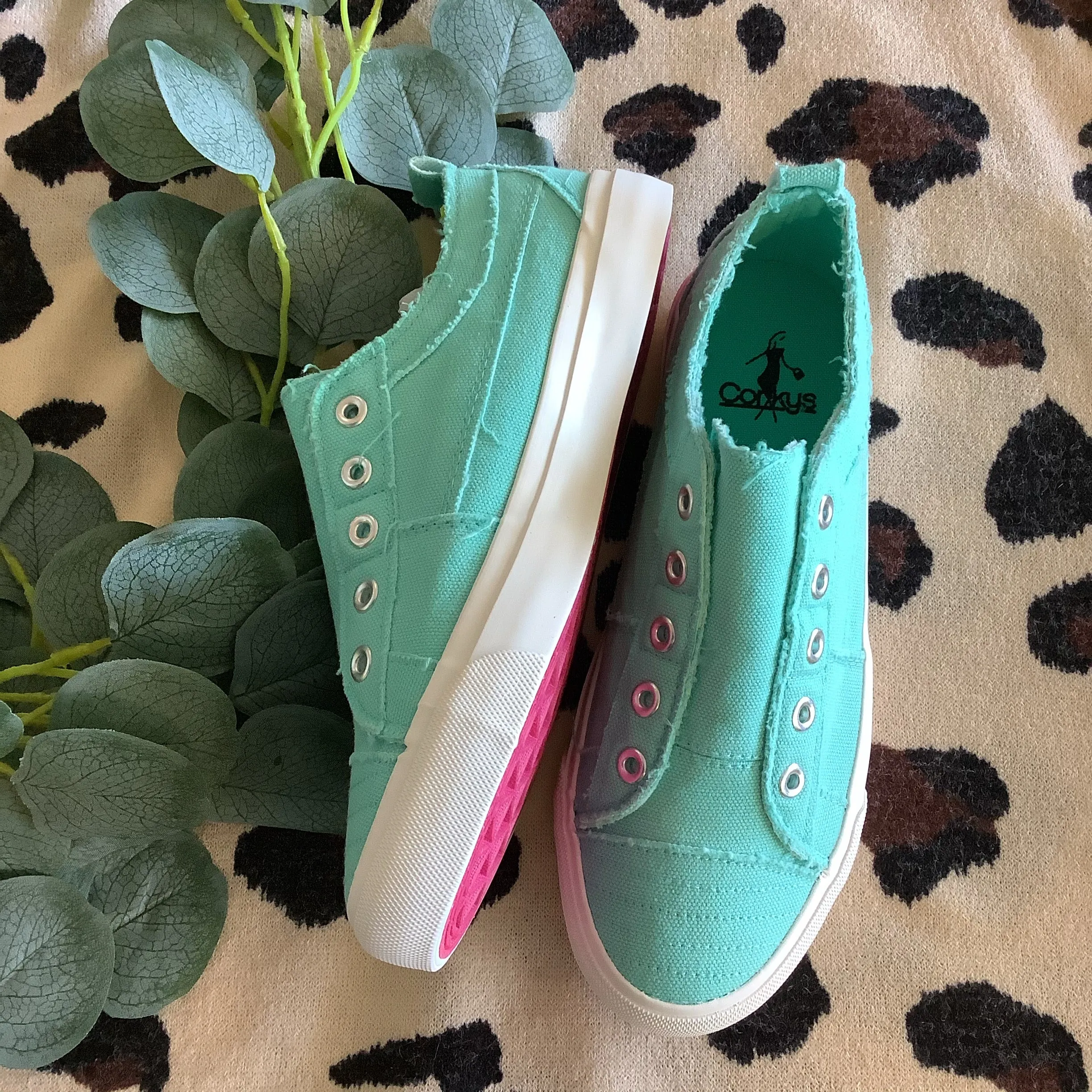 No Lace Slip On Sneakers | Corkys Babalu Aqua