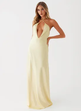 Noir Symphony Maxi Dress - Yellow