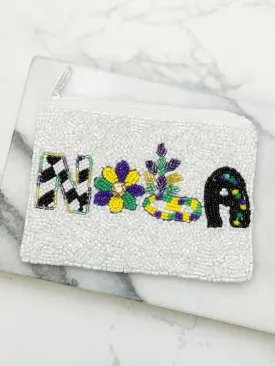 'Nola' Beaded Zip Pouch