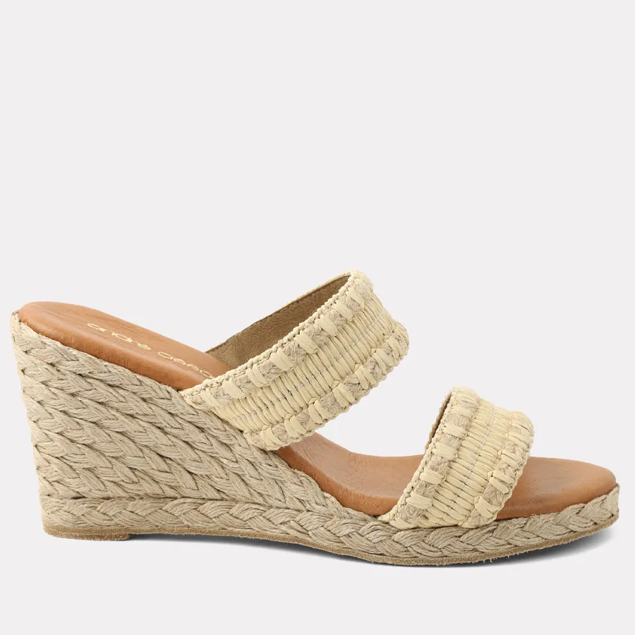 Nolita Stitched Raffia Espadrille Wedge