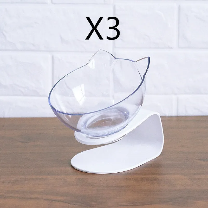 Non Slip Double Pet Food Feeding Bowl With Raised Stand to Protect Cervical Vertebra