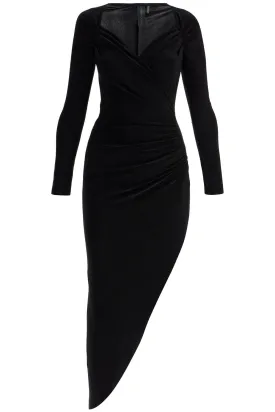 Norma Kamali asymmetric draped jersey stretch dress in