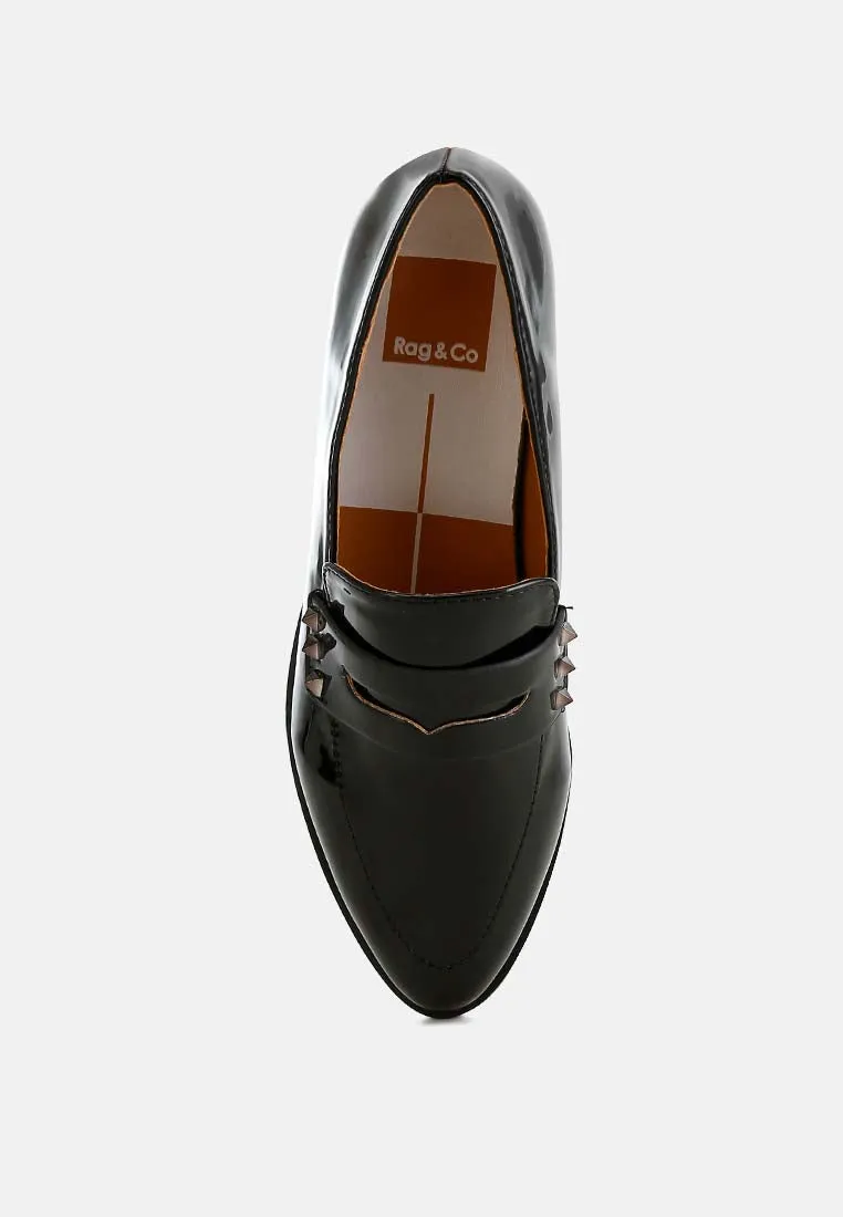 Noshiya Patent Pleather Penny Loafers