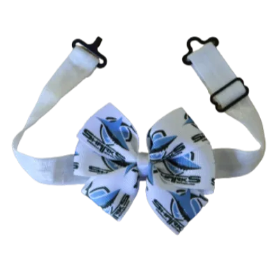 NRL Cronulla Sharks Bella Adjustable Bow Tie