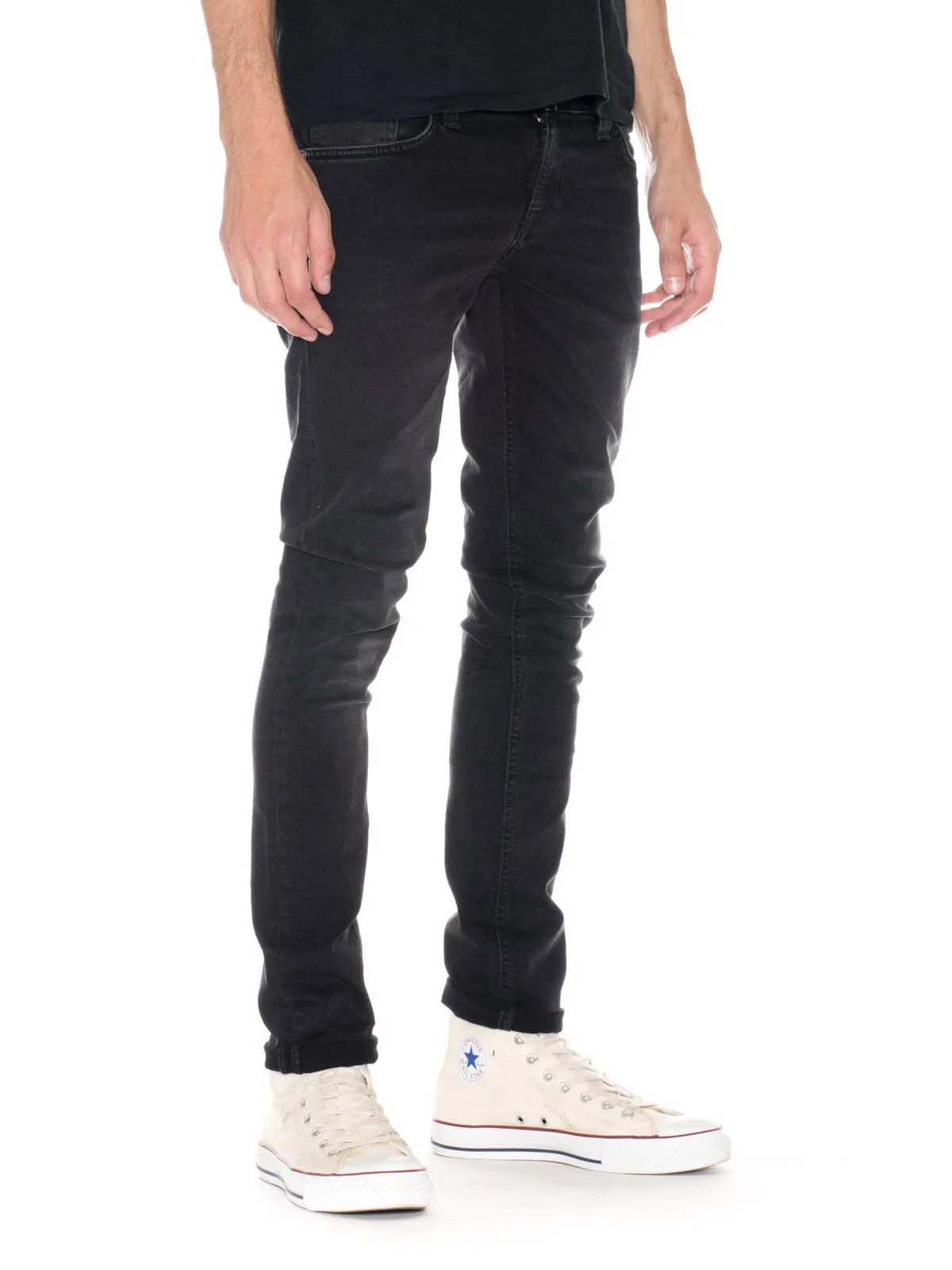 Nudie Skinny Lin Jeans (Super Tight) - Black Habit