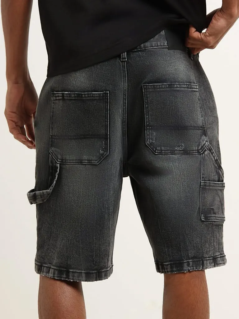 Nuon Black Relaxed Fit Bermuda Shorts