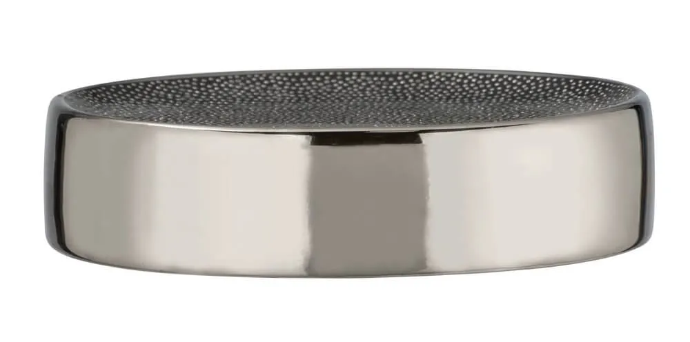 Nuria Ceramic Soap Dish Silver Anthracite