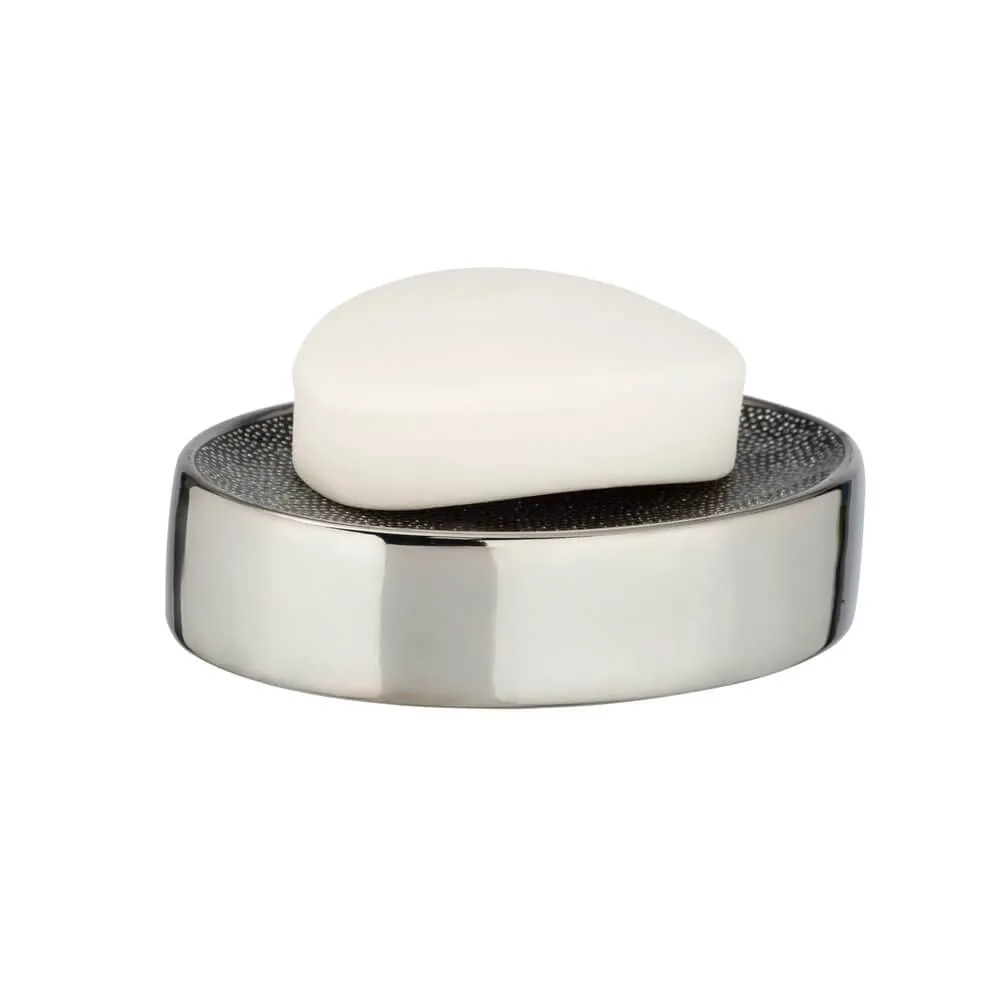 Nuria Ceramic Soap Dish Silver Anthracite