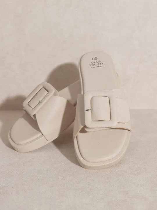 OASIS SOCIETY Every Step Tells a Story Daisy Single Buckle Slide