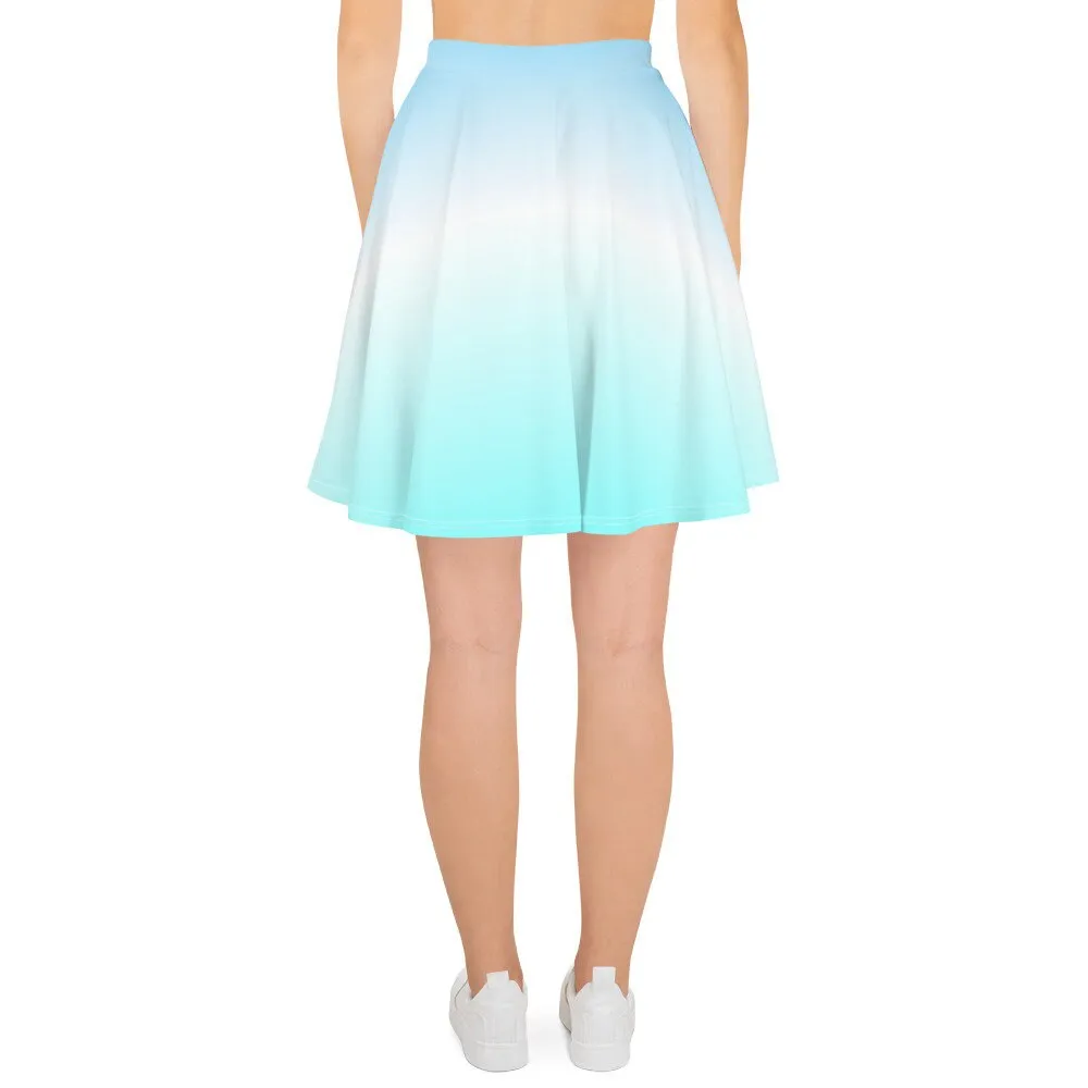 OCEAN BLUE OMBRE SKATER SKIRT