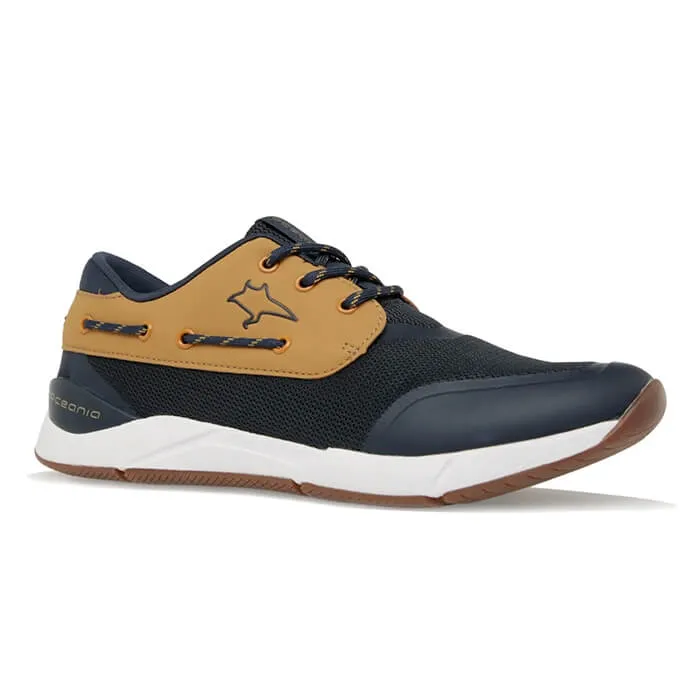 Oceania Westward Boat Shoes - Navy/Tan/Navy