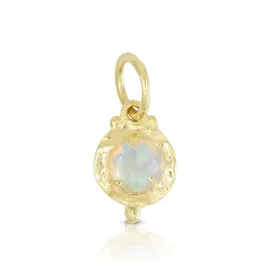 October Opal Gold Birthstone Necklace Charm