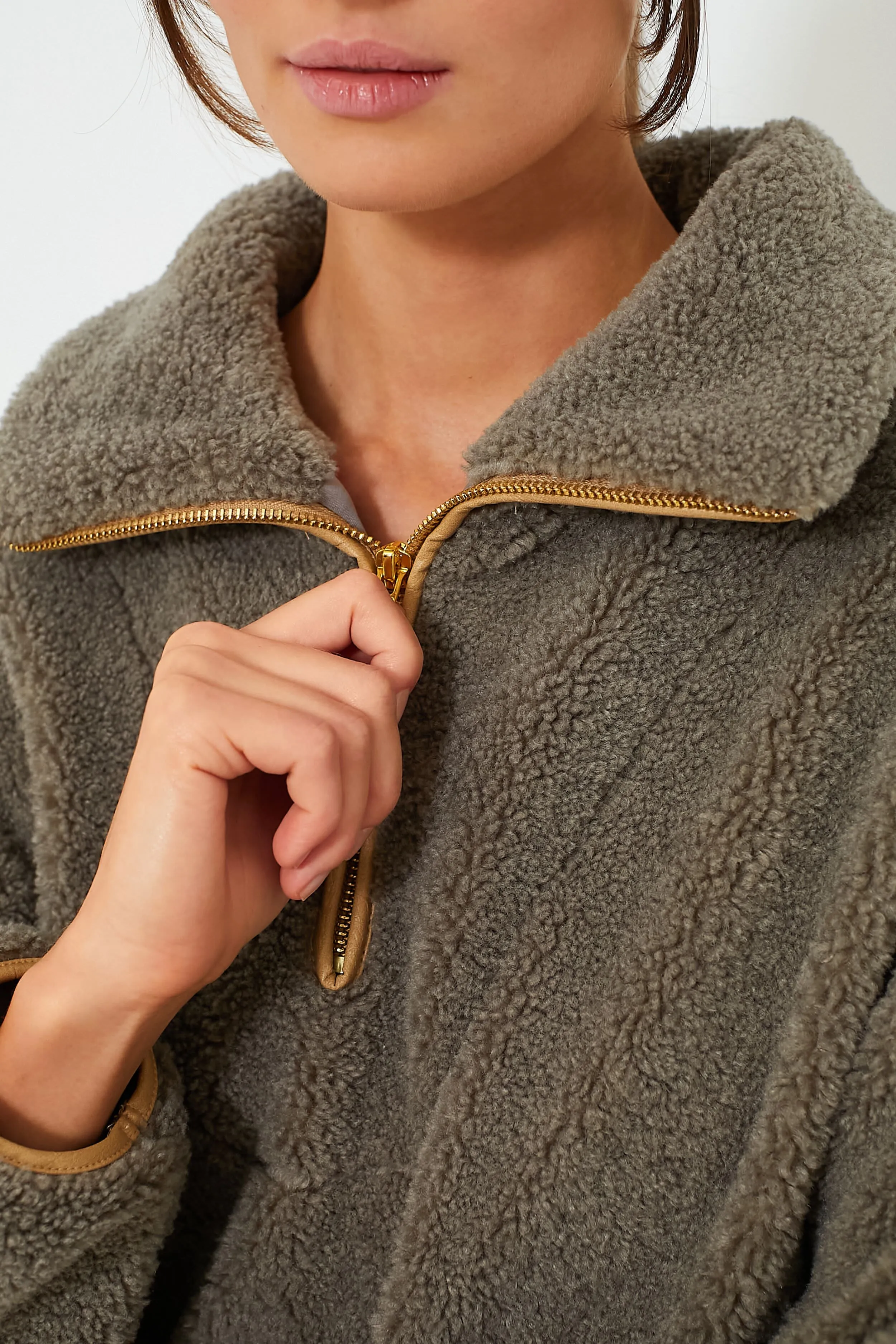 Olive Rhodes Shearling Quarter Zip