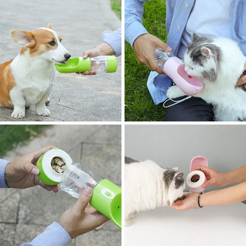 On the Go Water Bottle & Treat Dish for Dogs