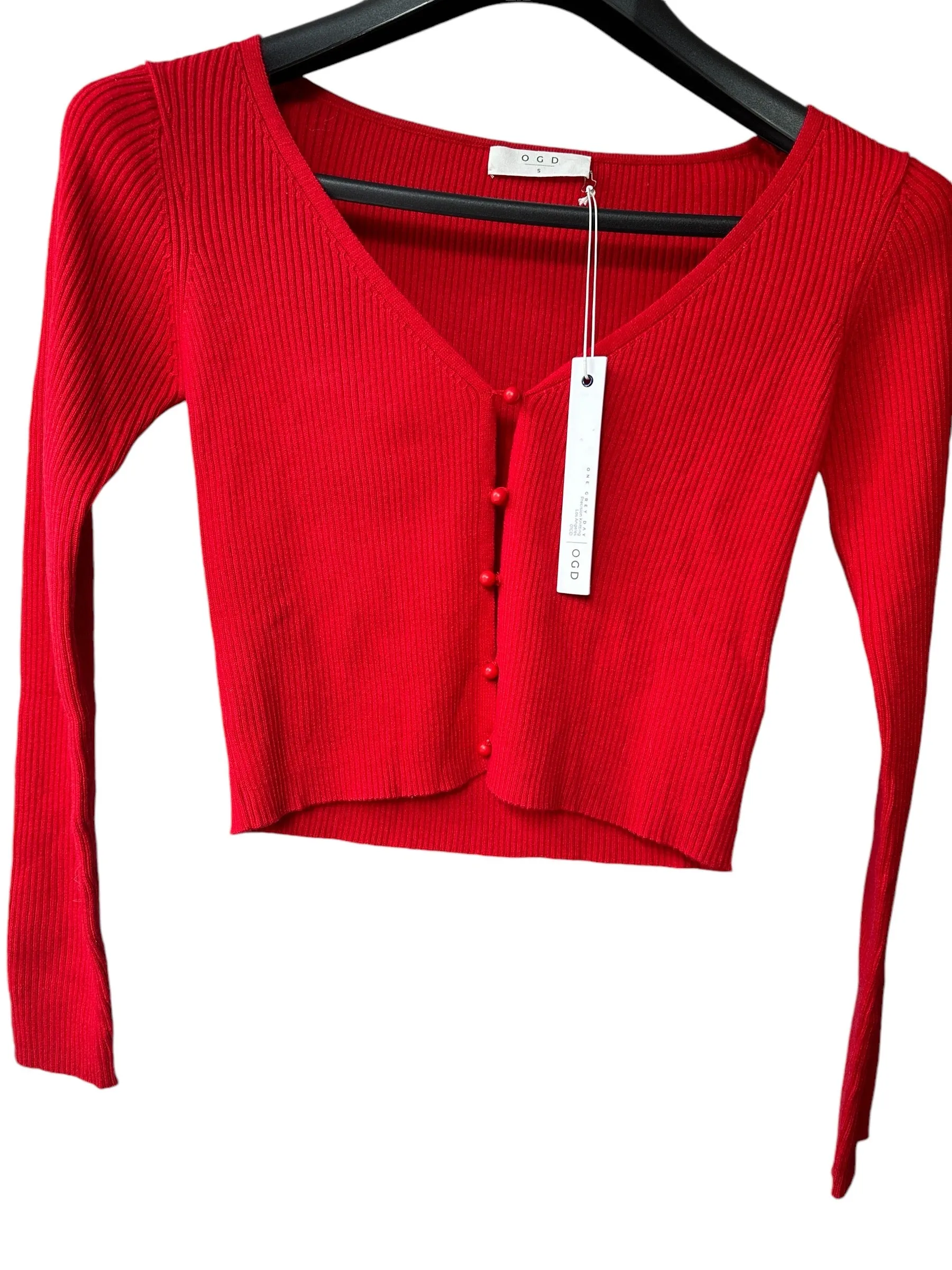 One Grey Day Lala Cardigan Red Small