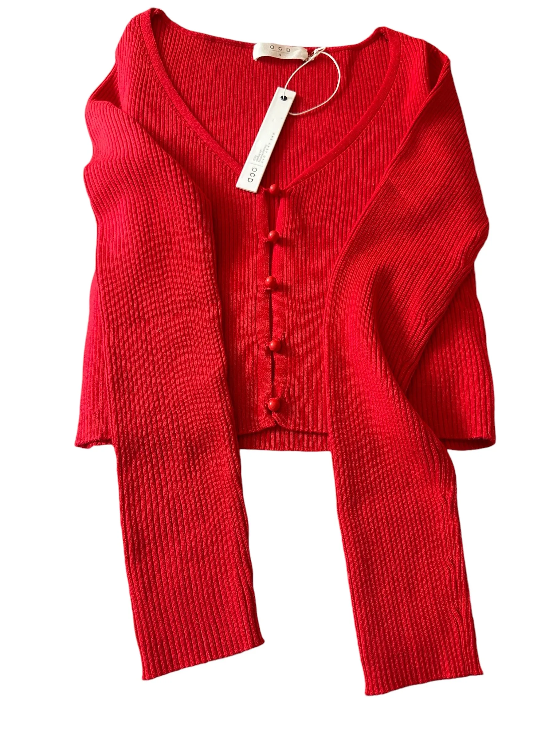 One Grey Day Lala Cardigan Red Small