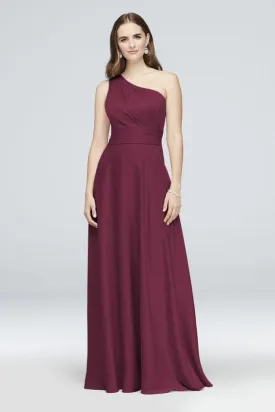 One-Shoulder Wine Gown