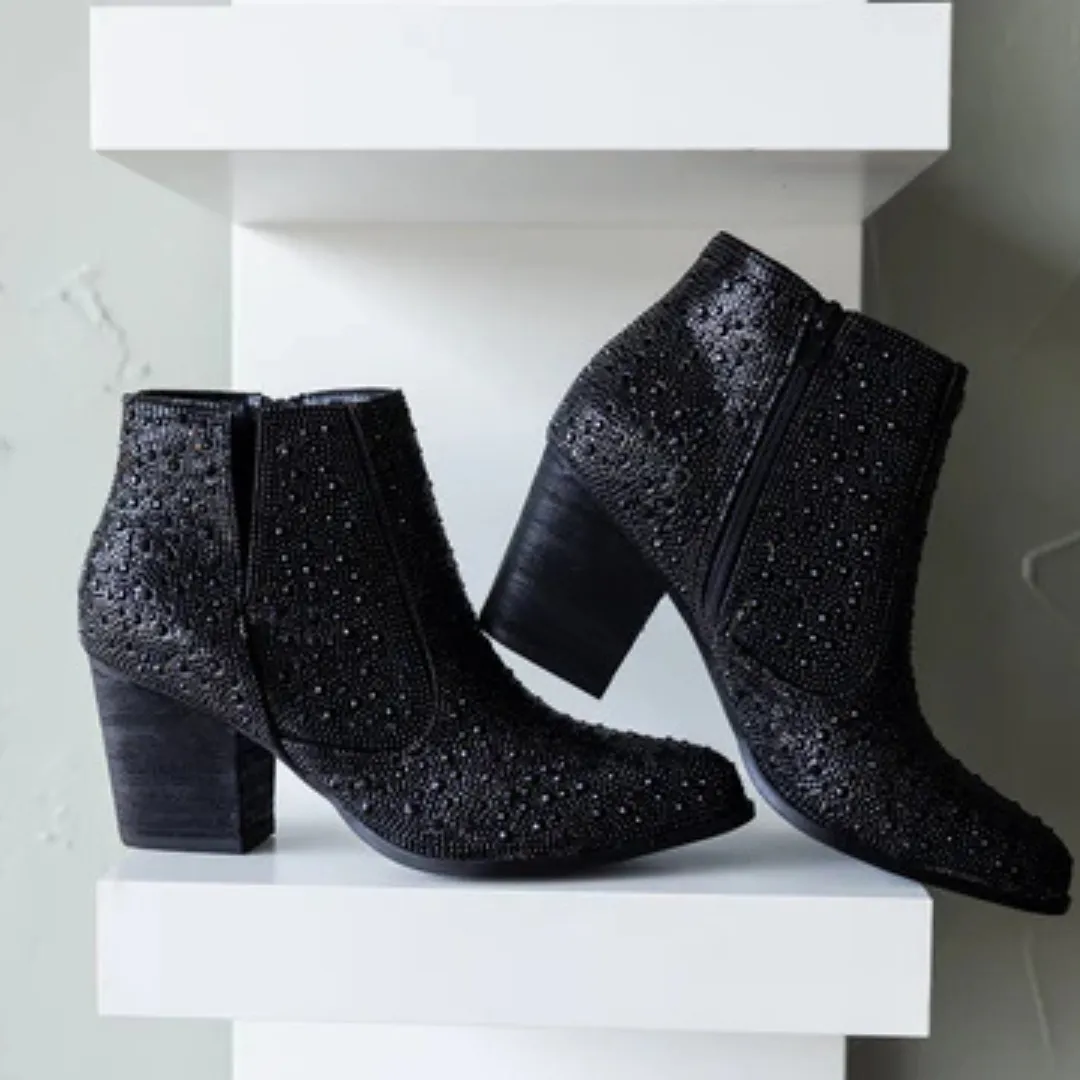 Online Exclusive | Shine Star Rhinestone Bootie in Black