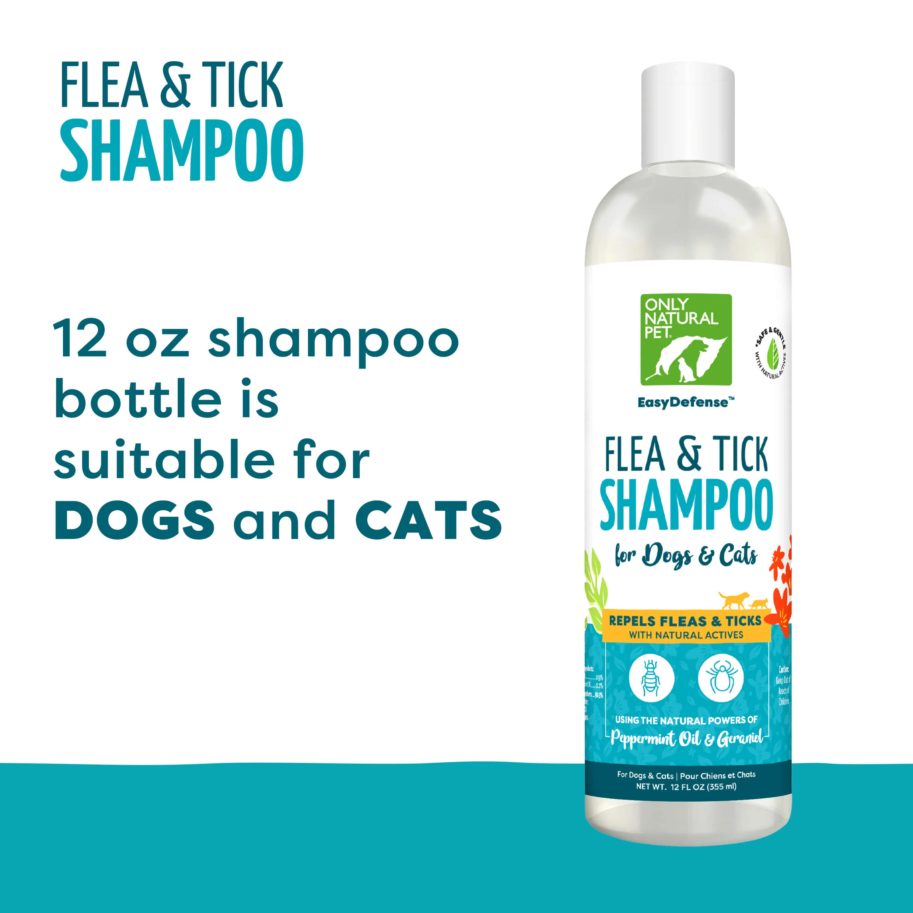 Only Natural Pet EasyDefense Flea & Tick Shampoo for Dogs & Cats