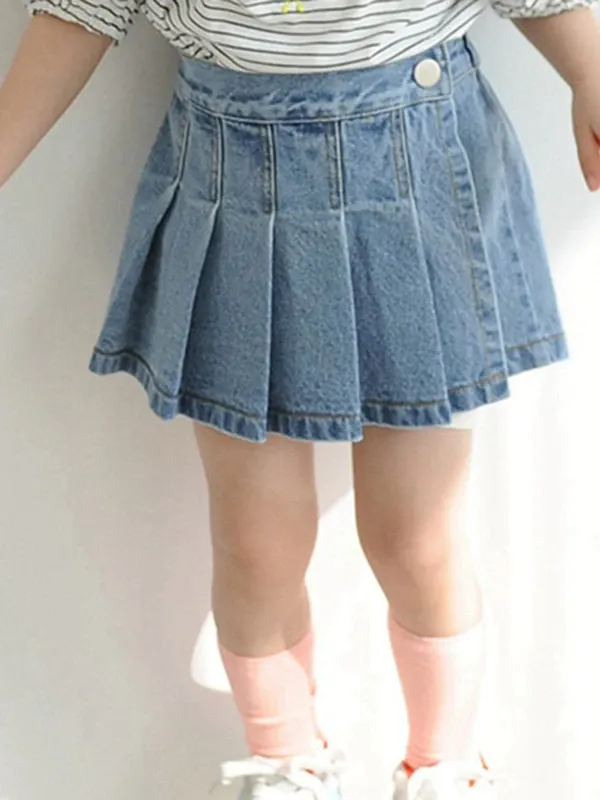 Only Want A Pleated Denim Skort