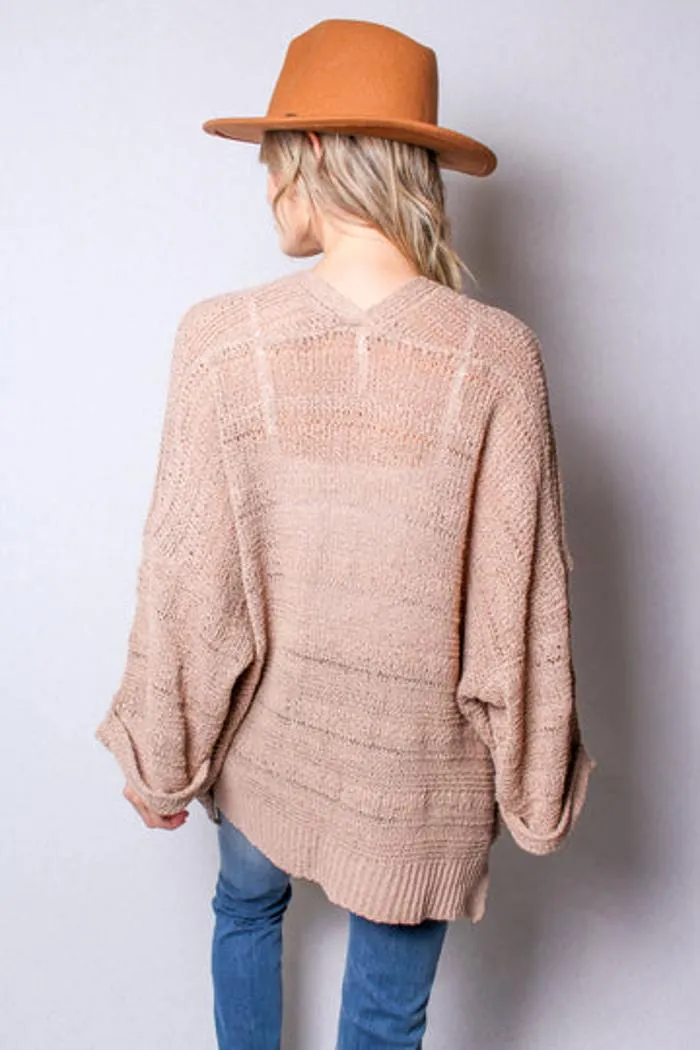 Open Front Cardigan with Pockets