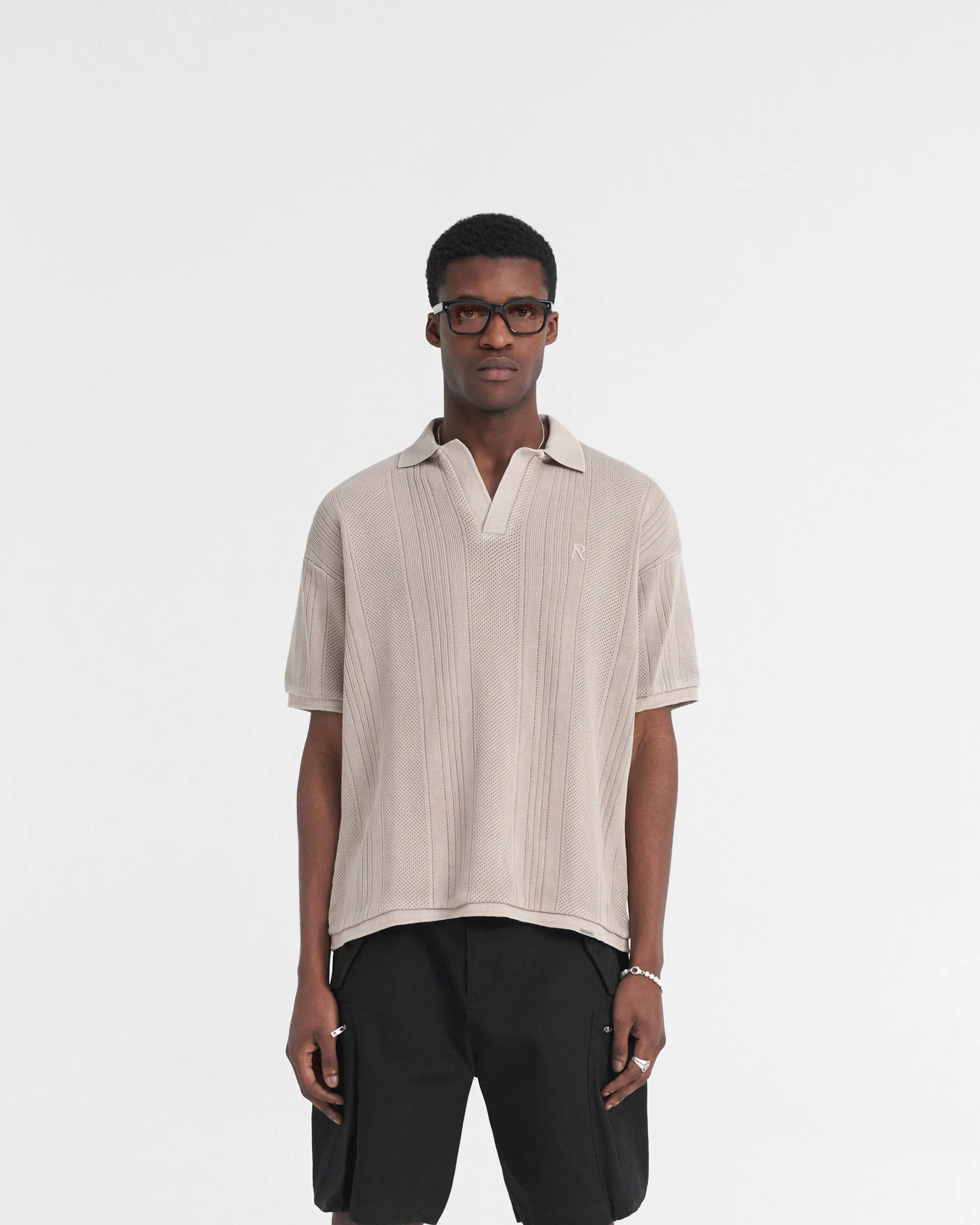 Open Stitch Polo - Cashmere