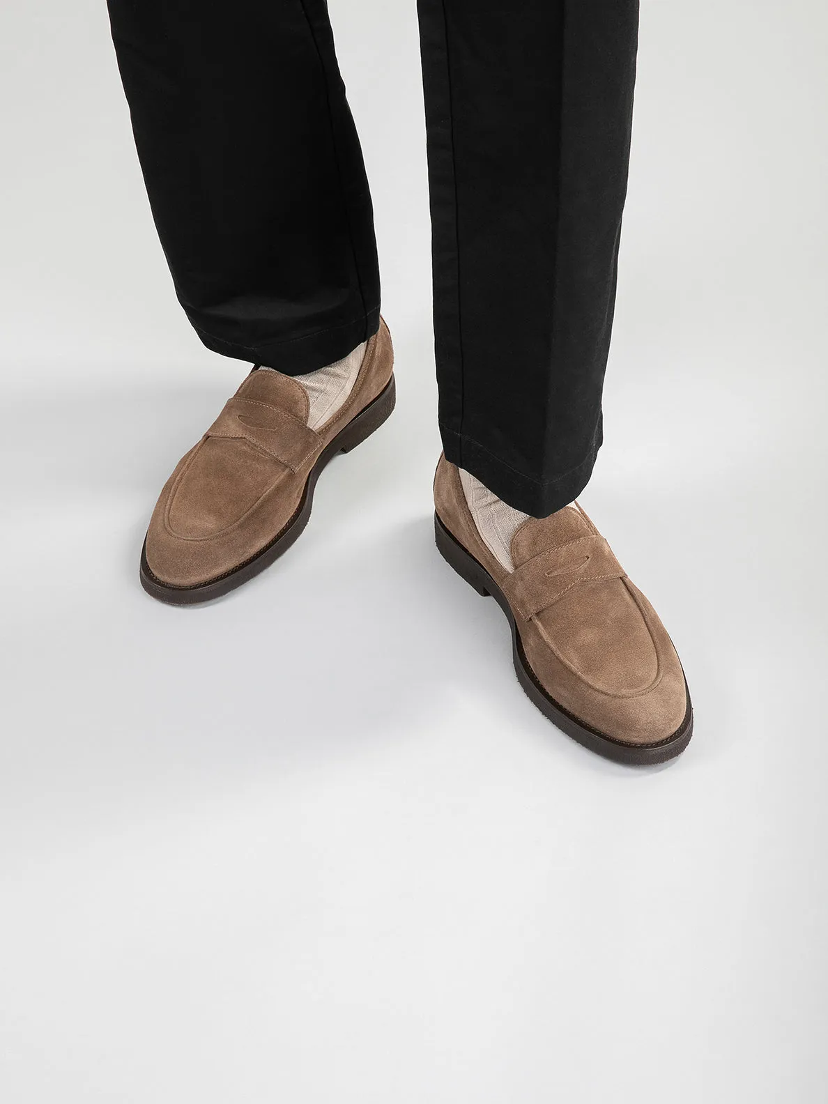 OPERA FLEXI 101 - Brown Suede Penny Loafers