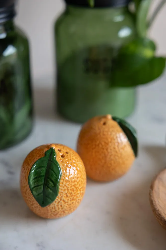 Orange Salt & Pepper Shakers