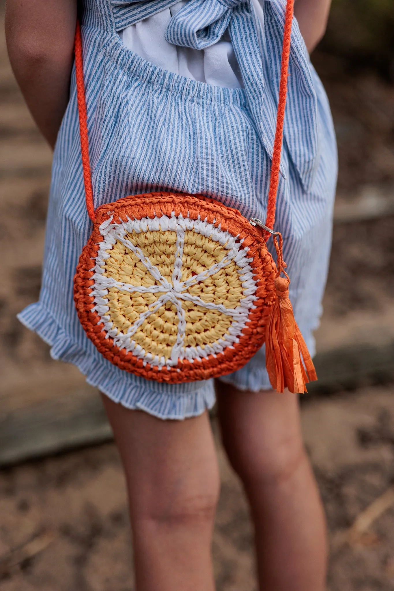 Orange Straw Bag