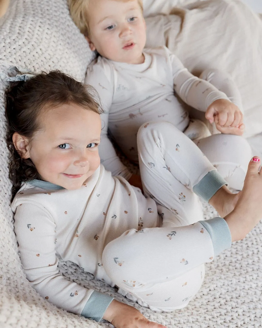 Organic Cotton Modal Rib Floral Bud Pajama Set