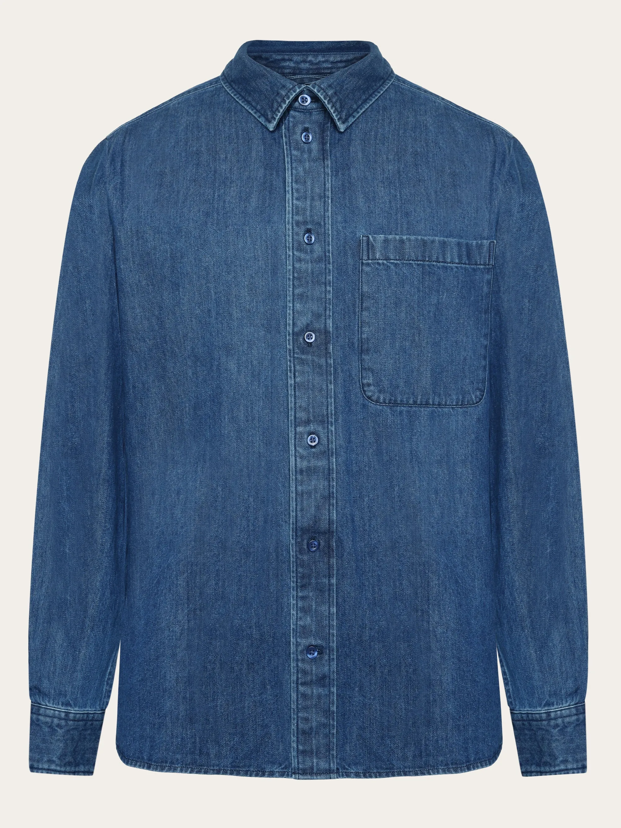 Organic Cotton Natural Indigo Denim Shirt GOTS - Dark Blue denim