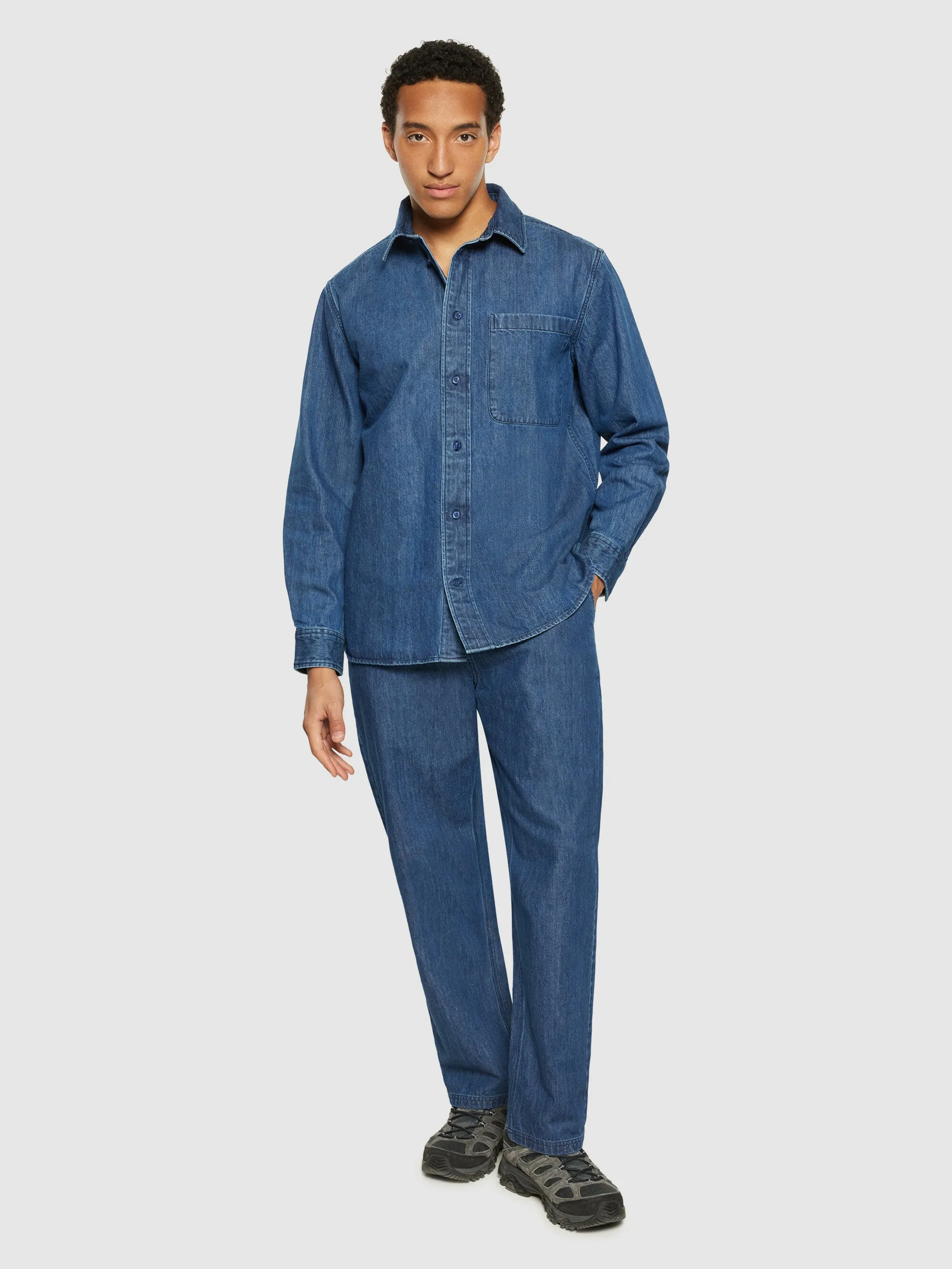 Organic Cotton Natural Indigo Denim Shirt GOTS - Dark Blue denim