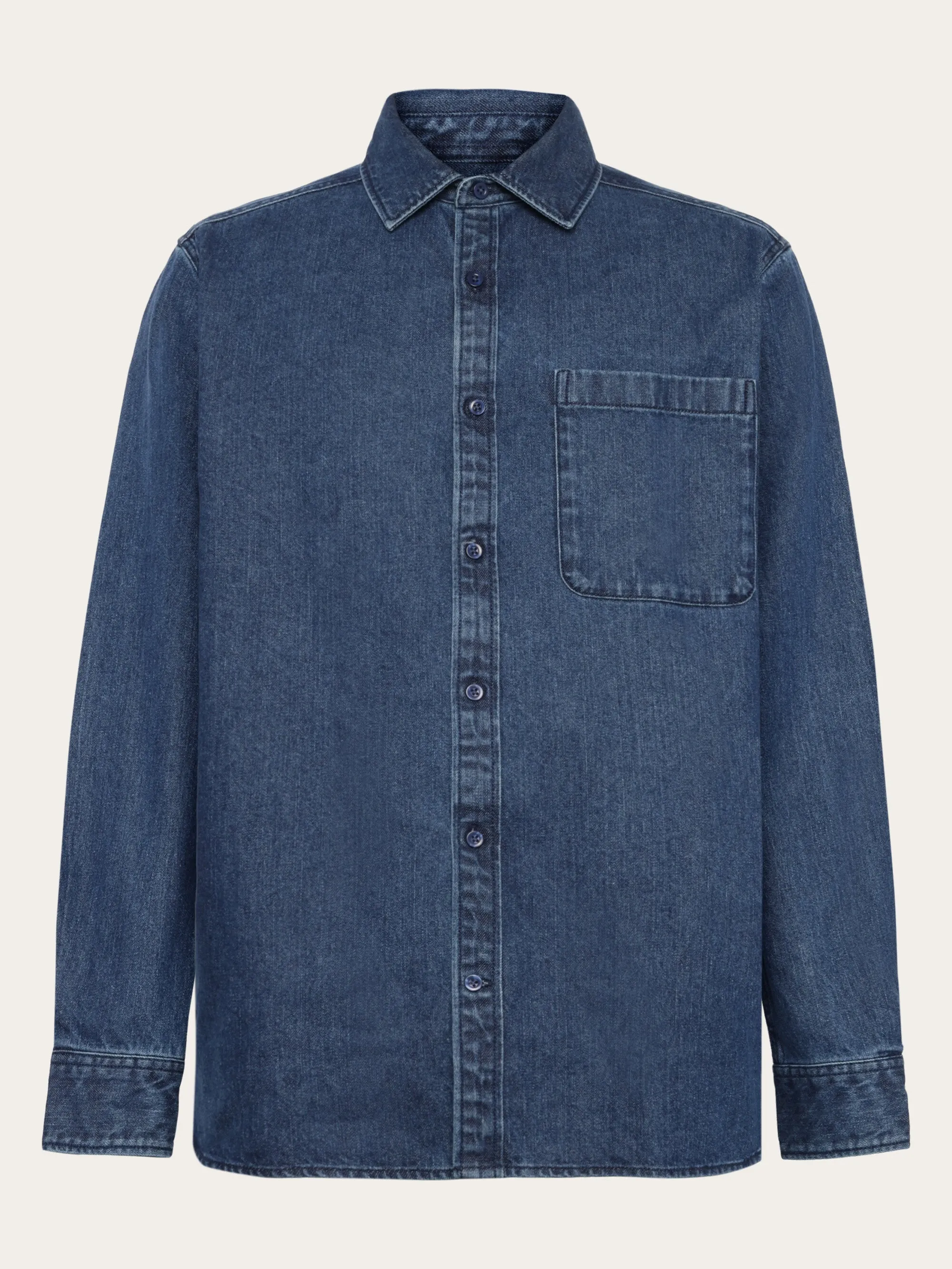 Organic Cotton Natural Indigo Denim Shirt GOTS - Dark Blue denim