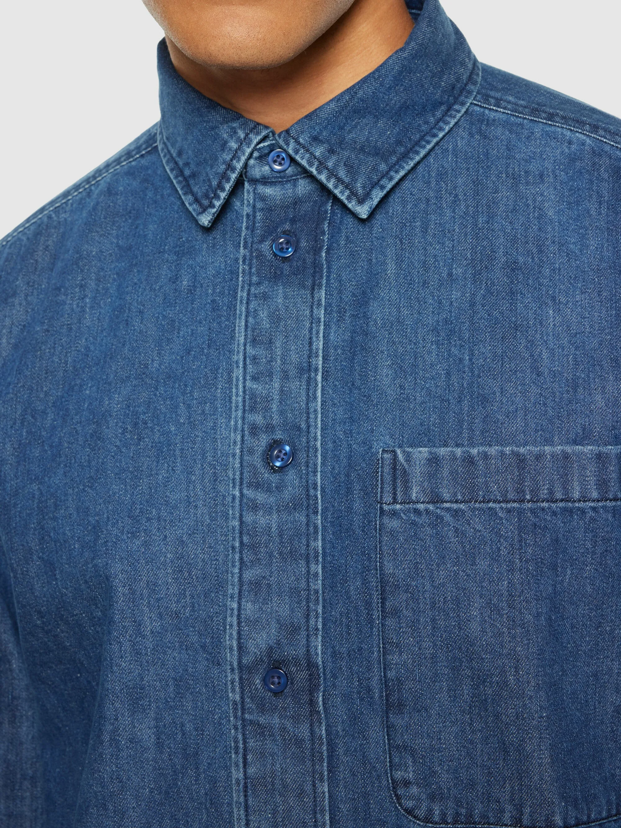 Organic Cotton Natural Indigo Denim Shirt GOTS - Dark Blue denim