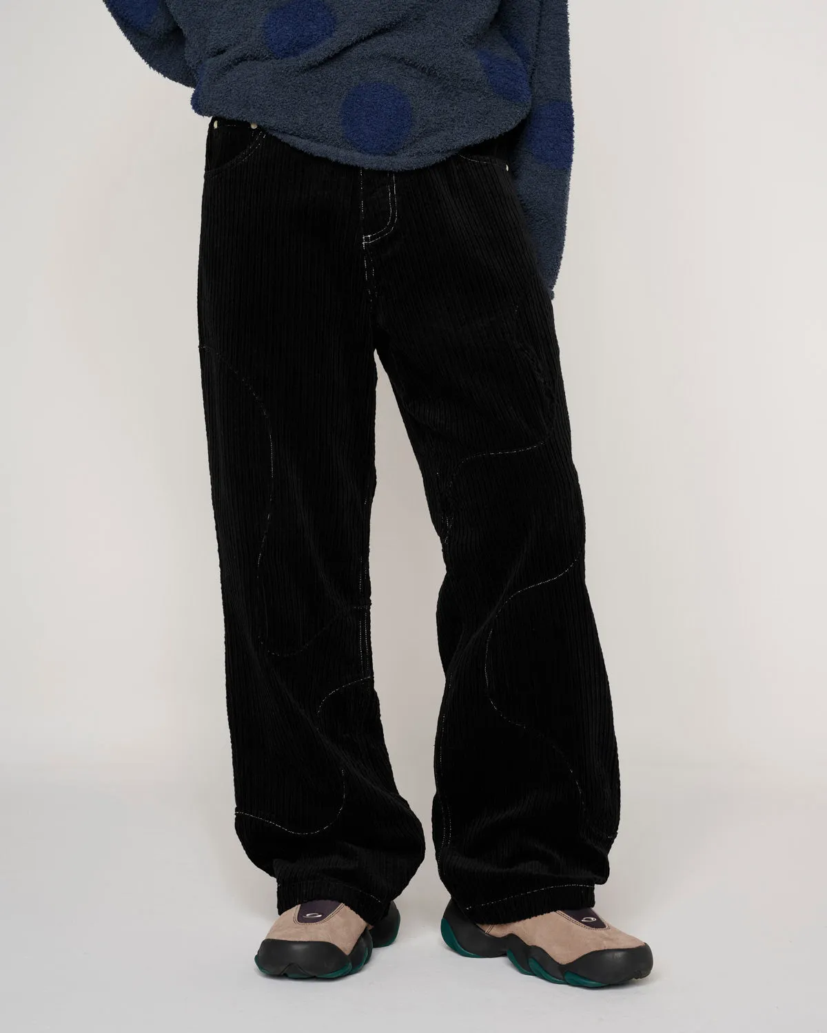 Organic Paneled Corduroy Pant - Black