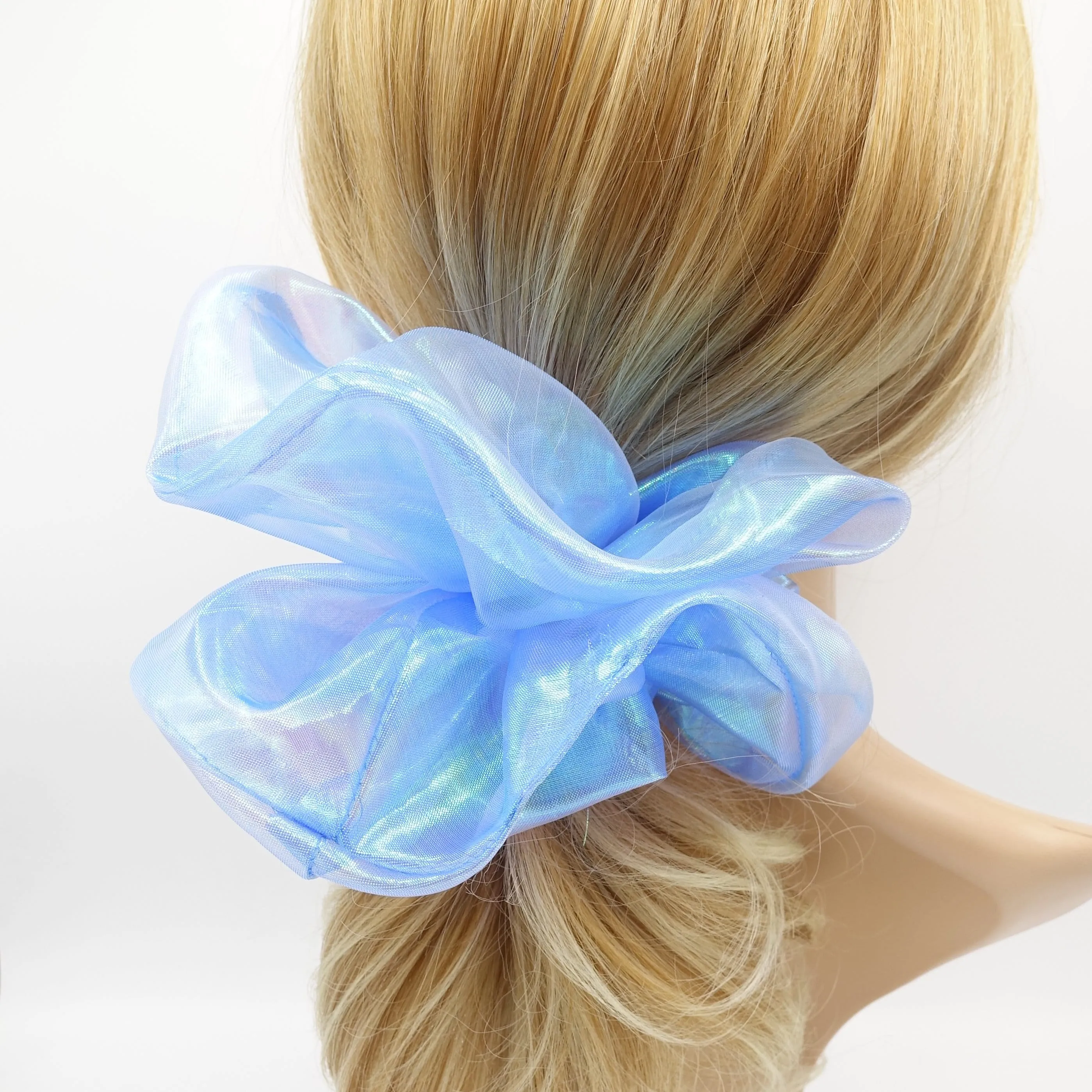 organza scrunchies, dragonfly oversized scrunchies iridescent fabric hair tie stylish hair accessory  for women