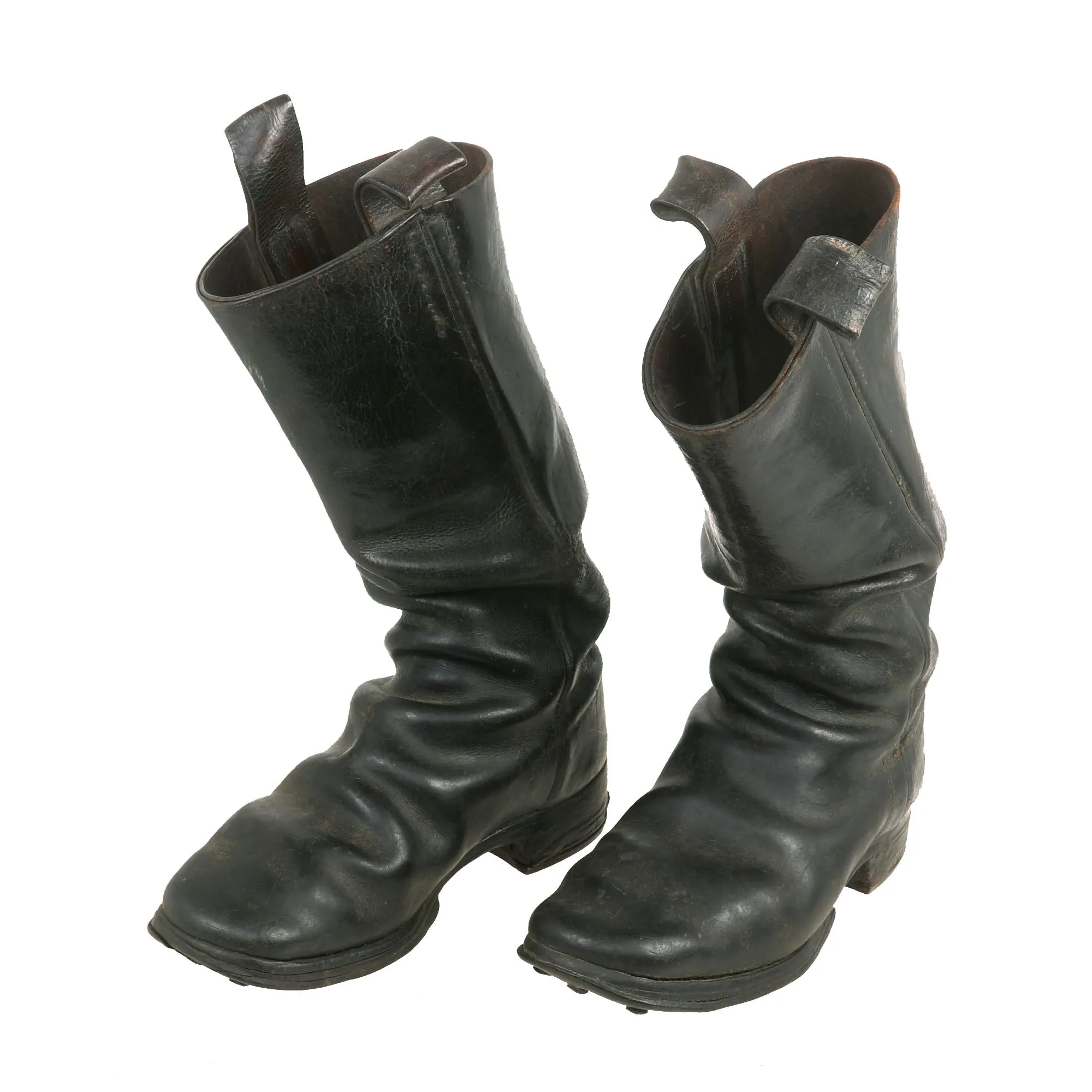 Original Imperial German WWI M1866 Hobnailed Marschstiefel Enlisted Issue Trench Boots with Pull-up Straps