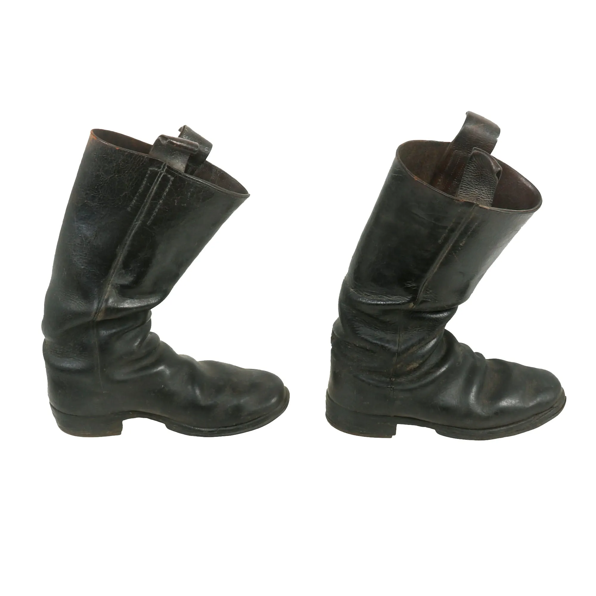 Original Imperial German WWI M1866 Hobnailed Marschstiefel Enlisted Issue Trench Boots with Pull-up Straps