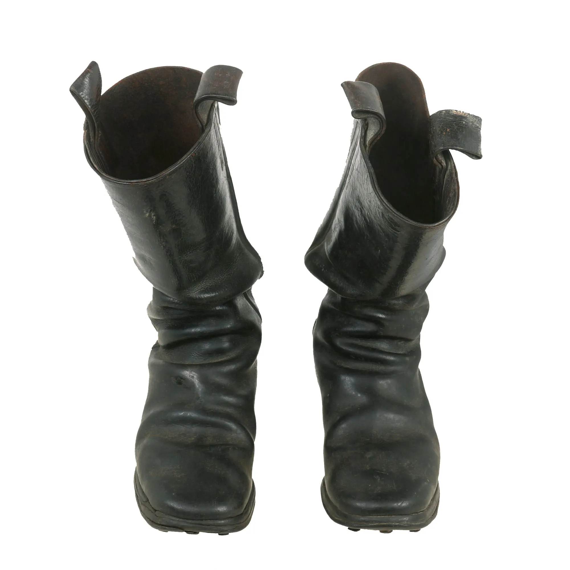 Original Imperial German WWI M1866 Hobnailed Marschstiefel Enlisted Issue Trench Boots with Pull-up Straps