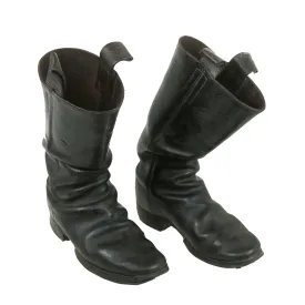 Original Imperial German WWI M1866 Hobnailed Marschstiefel Enlisted Issue Trench Boots with Pull-up Straps