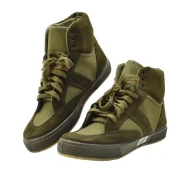 Original Italian Military Gym Shoes High Top Durable Design Training Olive