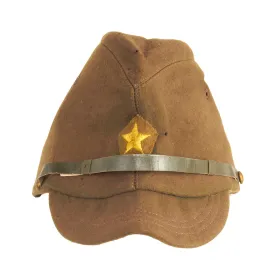 Original Japanese WWII Officer Wool Forage Cap with Kanji Ink Stamps