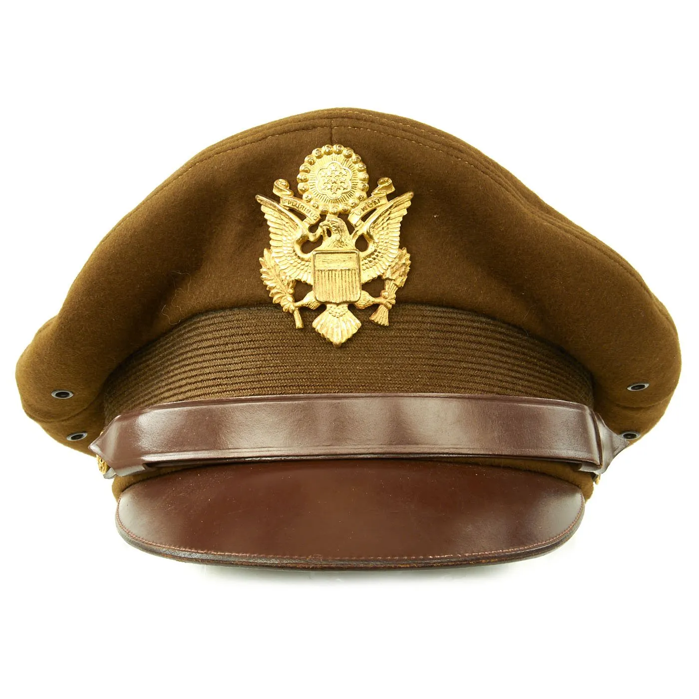 Original U.S. WWII USAAF Named Officer OD Green Crush Cap by Craddock of Kansas City