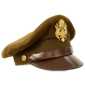 Original U.S. WWII USAAF Named Officer OD Green Crush Cap by Craddock of Kansas City