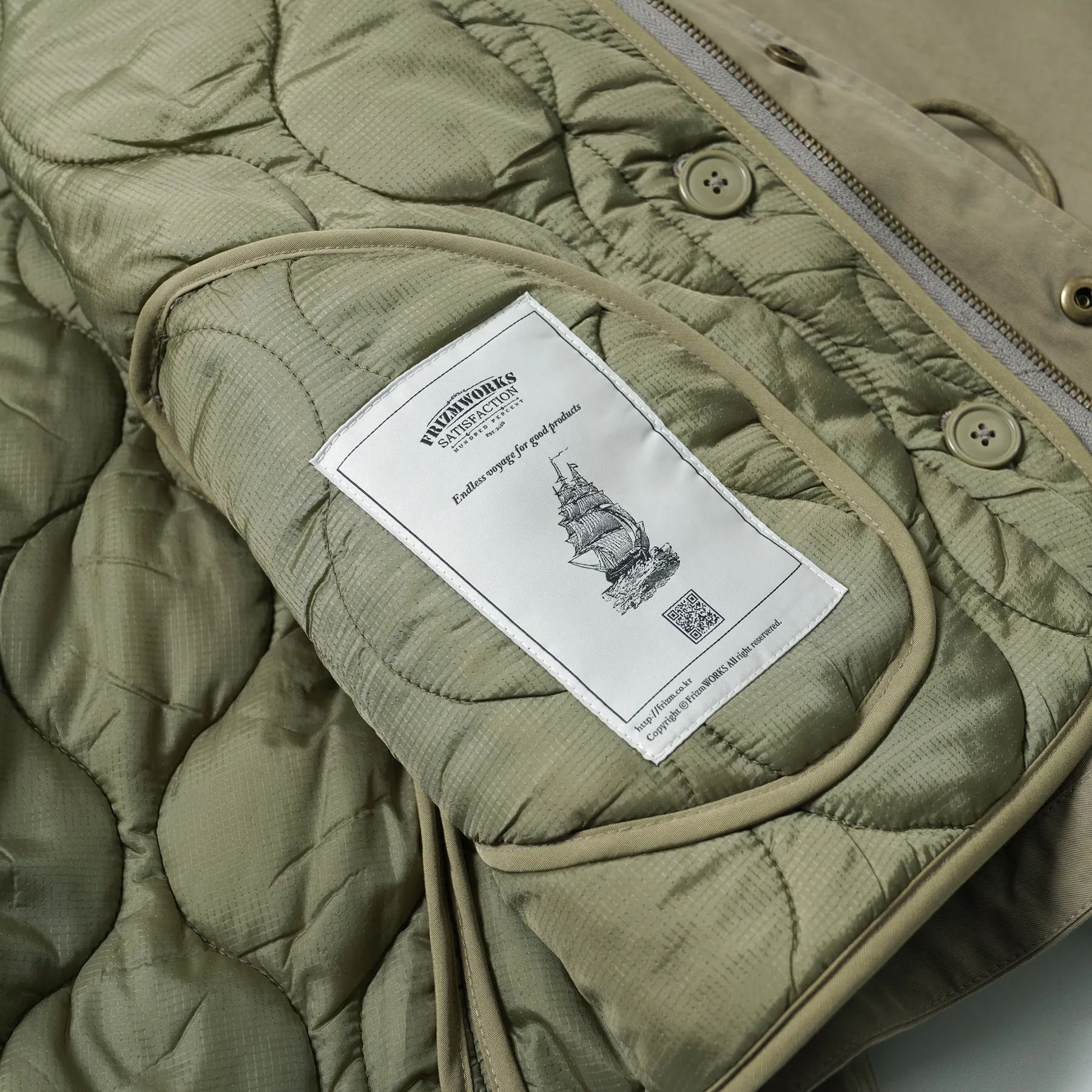 OSCAR FISHTAIL 2 IN 1 JACKET  - KHAKI